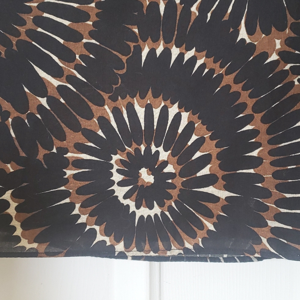 LIZ & CO Black Brown Spiral Burst A Line Cotton Skirt Boho Size 14 - Picture 6 of 11